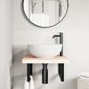 vidaXL Basin Shelf Wall Mounted Steel and Solid Wood Beech