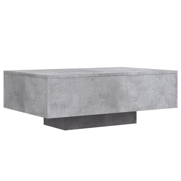 vidaXL Coffee Table with LED Lights Concrete Grey 85x55x31 cm