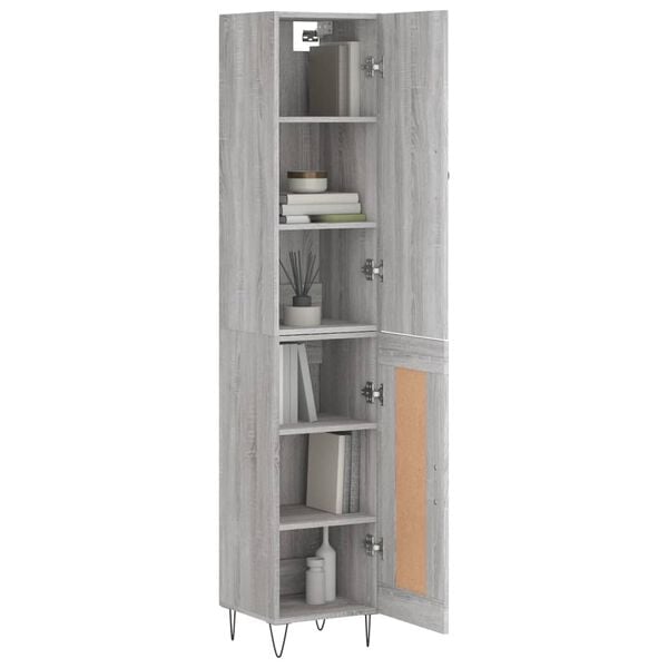 vidaXL Highboard Grey Sonoma 34.5x34x180 cm Engineered Wood
