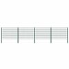 vidaXL Fence Panel with Posts Iron 694,5x120 cm Green
