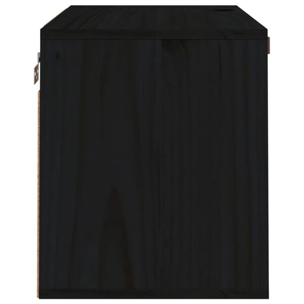 vidaXL Wall Cabinet Black 60x30x35 cm Solid Wood Pine