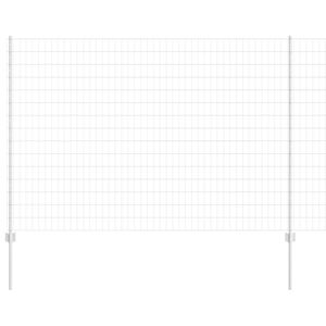 vidaXL Fence with Post Silver