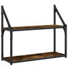 vidaXL 2-Tier Wall Shelf Smoked Oak 60x21x51 cm Engineered Wood
