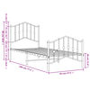 vidaXL Metal Bed Frame without Mattress with Footboard Black 90x190cm