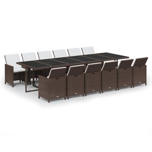 vidaXL Garden Dining Set | Brown and black