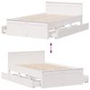 vidaXL Bed Frame without Mattress with Headboard White 120x190 cm Small Double Solid Wood Pine
