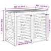 vidaXL Double Wheelie Bin Storage White Solid Wood Pine