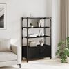 vidaXL Bookcase 3-Tier Black 70x30x109.5 cm Engineered Wood