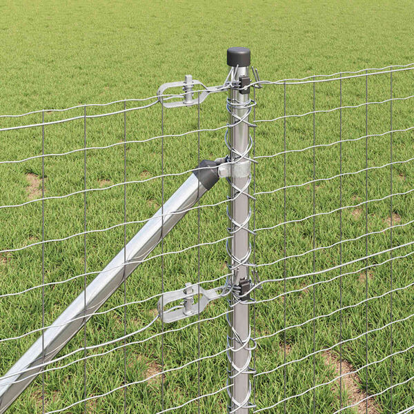 vidaXL Fence Post Other 52 pcs Grey 3.2 x 3.2 x 120 cm Steel