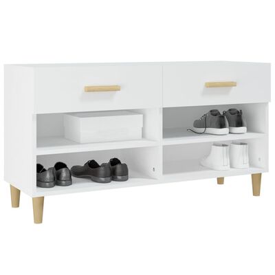 vidaXL Shoe Cabinet White 102x35x55 cm Engineered Wood
