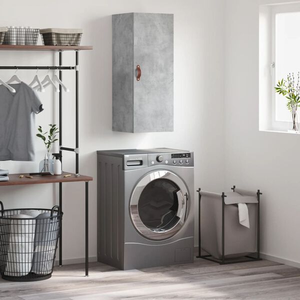 vidaXL Wall Mounted Cabinet Concrete Grey 34.5x34x90 cm