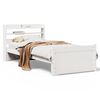 vidaXL Bed Frame with Headboard without Mattress White 90x200 cm