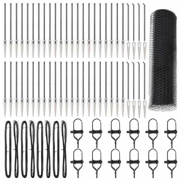 vidaXL Fence Post Grey 100 x 0.8 m (13 mm mesh) Steel and PVC