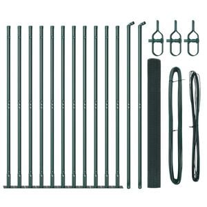 vidaXL Welded Wire Fence with Concrete Base 25 x 1.5 m Green Mesh