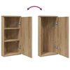 vidaXL Corner Bathroom Mirror Cabinet Oak 30x24x60 cm