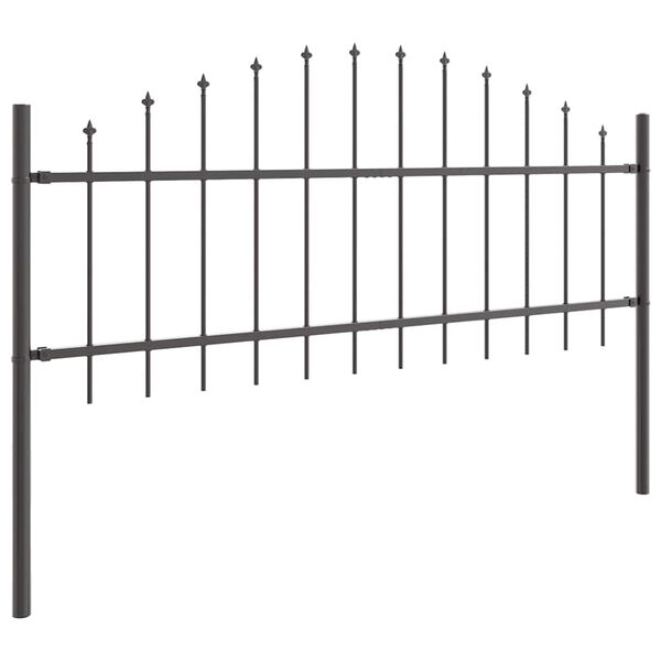 vidaXL Garden Fence 2 pcs Grey 170 x 115 cm Powder-Coated Steel