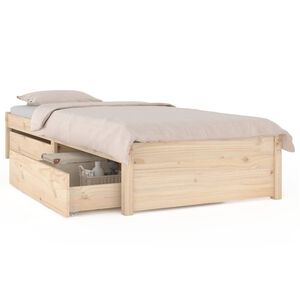 vidaXL Bed Frame without Mattress with Drawers Small Single