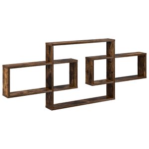 vidaXL Wall Shelf Smoked Oak 130 x 10 x 50 cm Engineered Wood