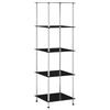vidaXL 5-Tier Shelf Black 40x40x130 cm Tempered Glass