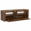 vidaXL TV Cabinet with LED Lights Smoked Oak 120x35x40 cm