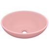 vidaXL Luxury Basin Oval-shaped Matt Pink 40x33 cm Ceramic