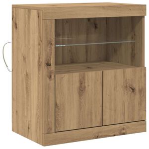 vidaXL LED Sideboard Brown 60.5 x 37 x 67 cm Engineered Wood