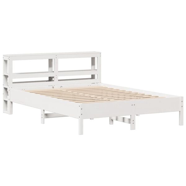 vidaXL Bed Frame without Mattress White 150x200 cm King Size Solid Wood Pine