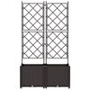 vidaXL Garden Planter 2 pcs Brown 80 x 40 x 143 cm Plastic