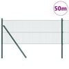vidaXL Fence Post Green 50 x 0.5 m (16 x 16 mm mesh) Steel and PVC
