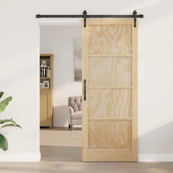 vidaXL Sliding Door ORKDAL Brown 83 x 211 cm Solid Pine Wood