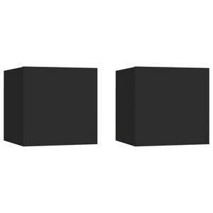 vidaXL Bedside Cabinet | Set of 2 | Black | Engineered wood | Medium