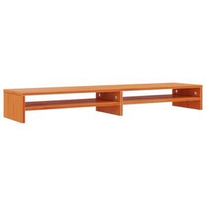 vidaXL Monitor Stand Wax Brown 100x24x13 cm Solid Wood Pine