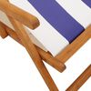 vidaXL Folding Beach Chairs 2 pcs Blue and White Fabric and Solid Wood