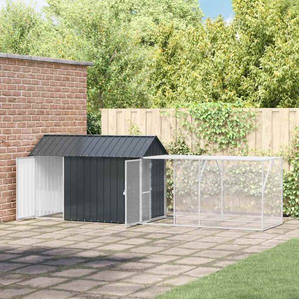 vidaXL Bird Cage Anthracite 416.5 x 103 x 142 cm Galvanised steel