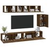 vidaXL 6 Piece TV Cabinet Set Smoked Oak Engineered Wood