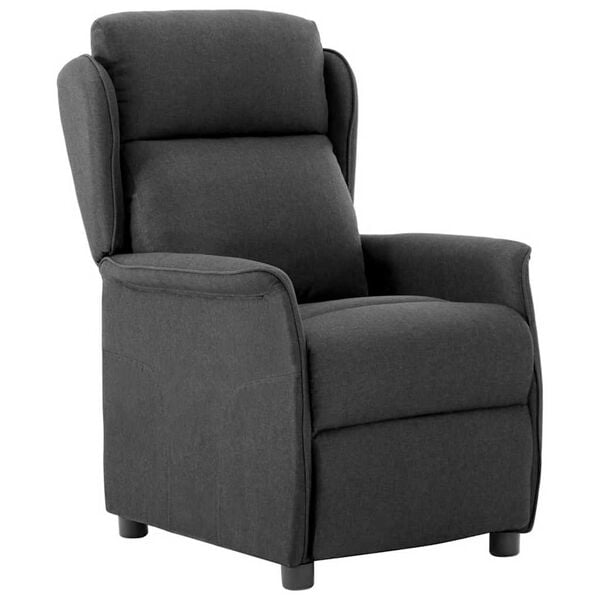 vidaXL Recliner Chair Dark grey 67.5 x 93.5 x 101.5 cm Fabric