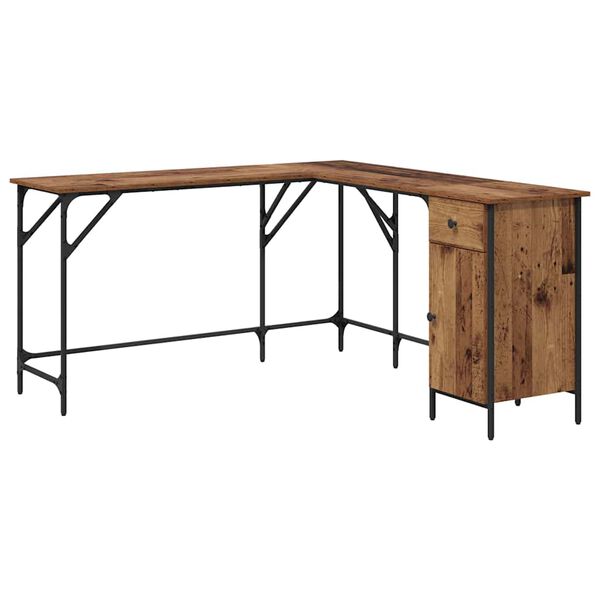 vidaXL Desk Old Wood 141 x 141 x 75 cm Engineered Wood