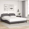 vidaXL Bed Frame with LED without Mattress "Zadar" Grey 180x200 cm