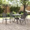 vidaXL Garden Dining Set 5 pcs Black 90 x 90 x 75 cm Cast Aluminium