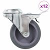 vidaXL 12 pcs Bolt Hole Swivel Casters 75 mm