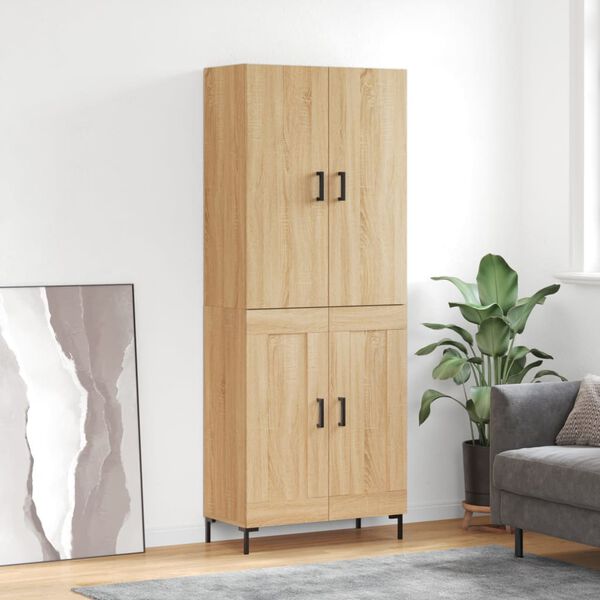 vidaXL Highboard Sonoma Oak 69.5x34x180 cm Engineered Wood