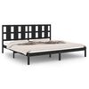 vidaXL Bed Frame without Mattress Black 180x200 cm Super King Solid Wood