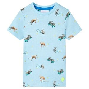 vidaXL Kids' T-shirt Light Blue Melange 116
