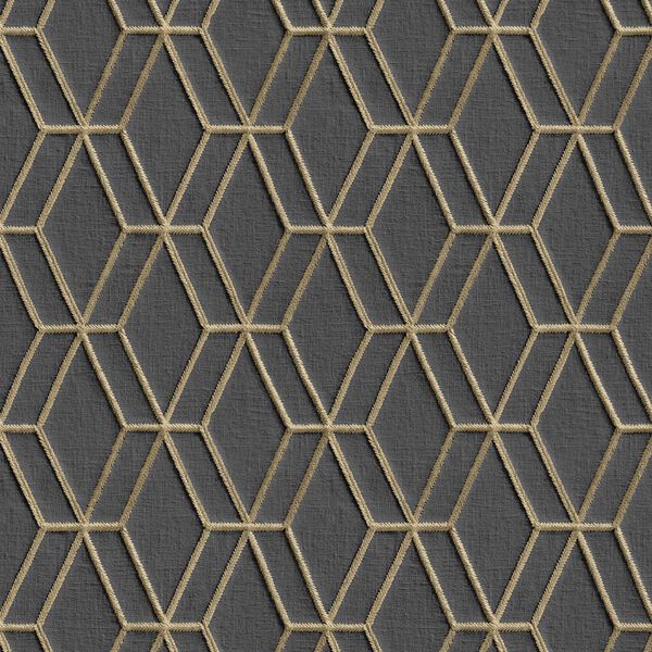 DUTCH WALLCOVERINGS Wallpaper Hexagonal Black and Gold