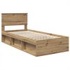 vidaXL Bed Frame Artisian Oak 90 x 200 cm Engineered wood