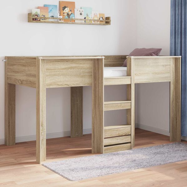 vidaXL Bunk Bed for Kids Sonoma Oak 100 x 200 cm Engineered wood