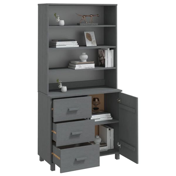 vidaXL Highboard HAMAR Solid Wood Pine Dark Grey