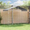 vidaXL Outdoor Dog Kennel with Roof Silver 3x1.5x2.5 m Galvanised Steel