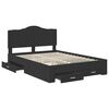 vidaXL Bed Frame with Headboard Black 140 x 190 cm Engineered Wood
