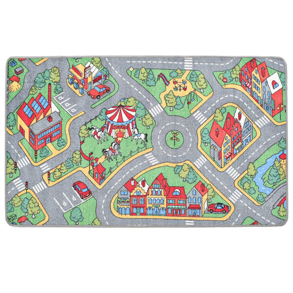 vidaXL Play Mat Loop Pile 170x290 cm City Road Pattern